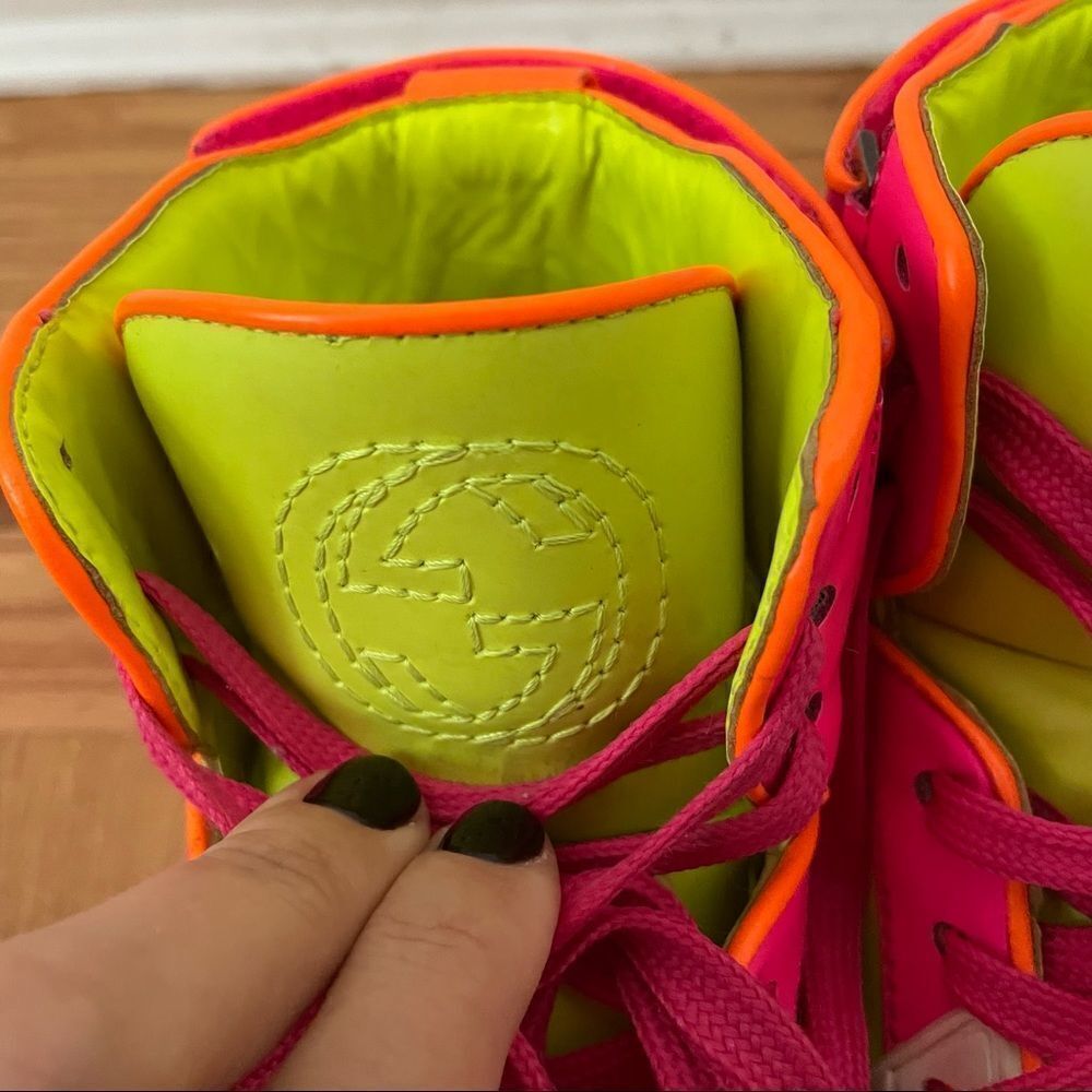 Gucci Wmns Signature High Top 'Fluo Matt' Sneakers - Picture 15 of 15